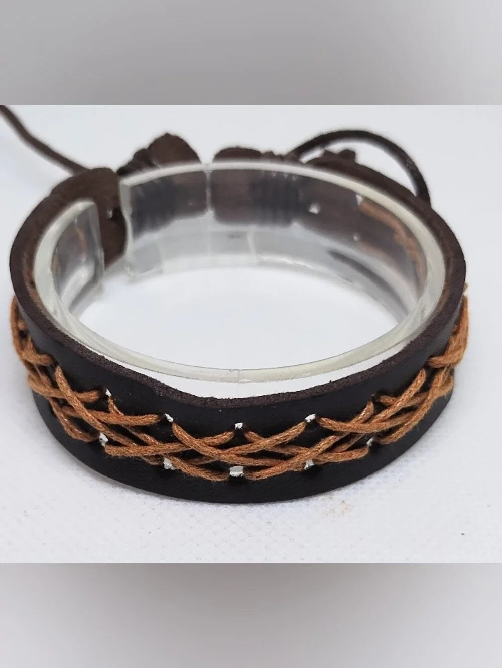 Men's Bracelet Leather Braided Brown New Jewelry G27